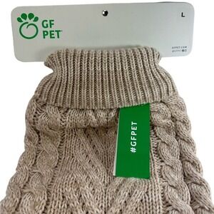 GF Pet Cable Knit Dog Sweater Turtleneck Pullover Pet Outfit Large